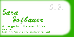 sara hofbauer business card